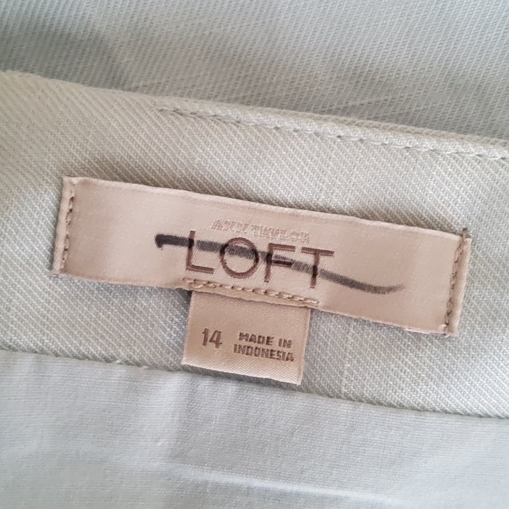 Ann Taylor Loft Linen Flare A-Line Mini Skirt Size 14 Blue New - Picture 8 of 10